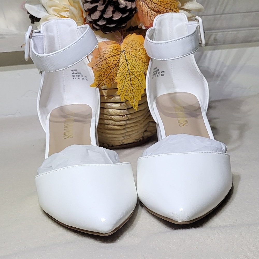 Dream Pairs Women's NWOT White Ankle Strap 2.5in Chunky Low Heel Pumps Size 8.5 - Picture 8 of 15